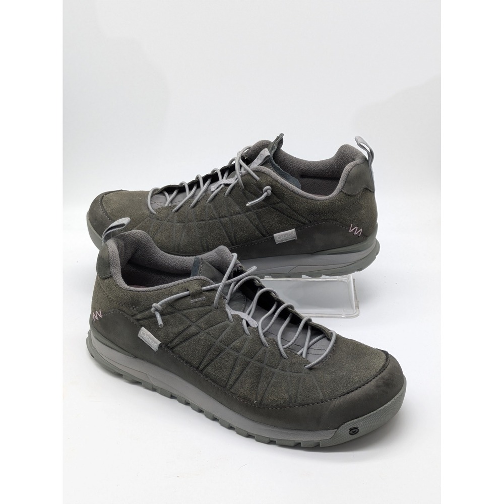 Oboz Jeannette Low Womens 10.5 Wide Gray Suede Hiking Trail Shoes